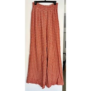 Pink Republic Pull-on Elastic Waist Flowy Wide Leg Pants L